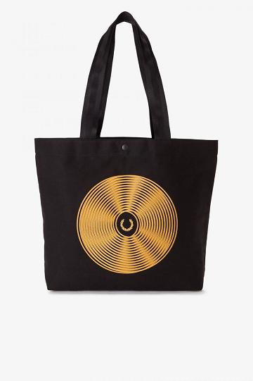 Fred Perry Disc Graafinen Tote Naisten Laukut Mustat | FI 1235EBCX
